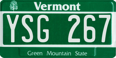VT license plate YSG267