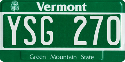 VT license plate YSG270