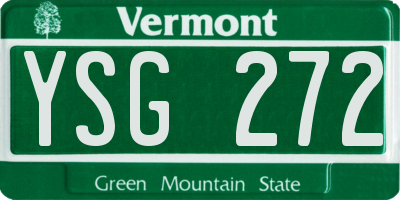 VT license plate YSG272
