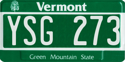 VT license plate YSG273