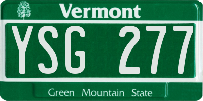 VT license plate YSG277