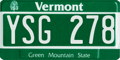 VT license plate YSG278