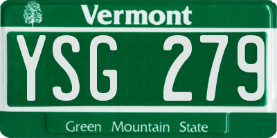 VT license plate YSG279