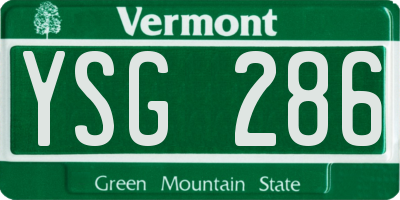 VT license plate YSG286