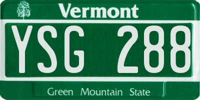 VT license plate YSG288