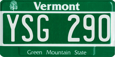VT license plate YSG290