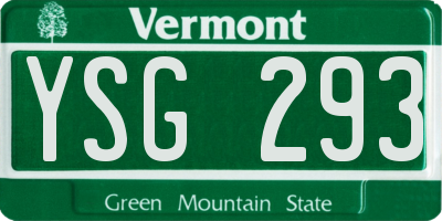 VT license plate YSG293
