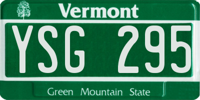 VT license plate YSG295