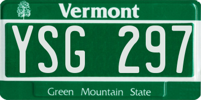 VT license plate YSG297