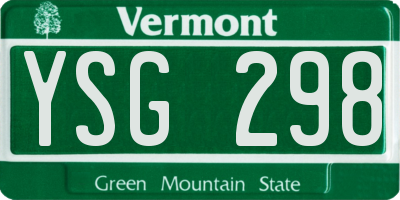 VT license plate YSG298