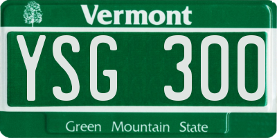 VT license plate YSG300