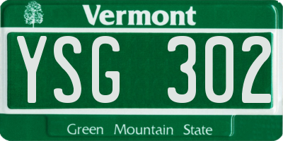 VT license plate YSG302