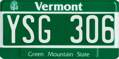 VT license plate YSG306