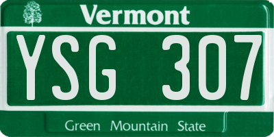 VT license plate YSG307