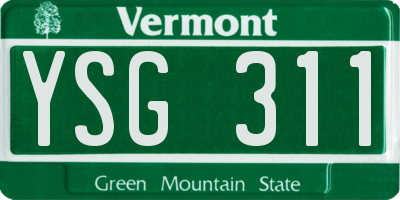 VT license plate YSG311