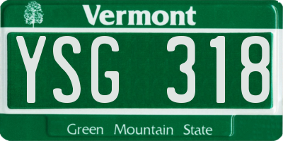 VT license plate YSG318