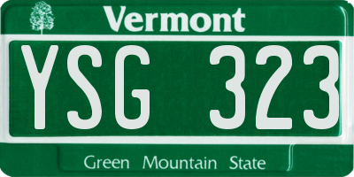 VT license plate YSG323