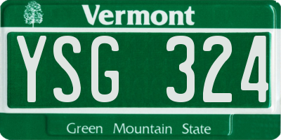 VT license plate YSG324