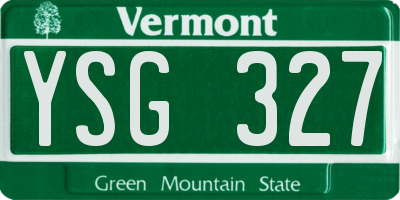 VT license plate YSG327