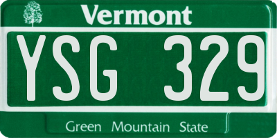 VT license plate YSG329
