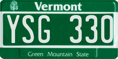 VT license plate YSG330