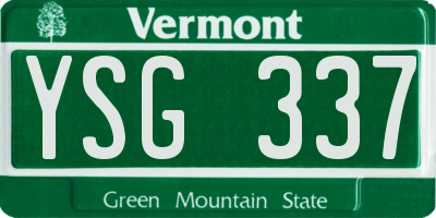 VT license plate YSG337