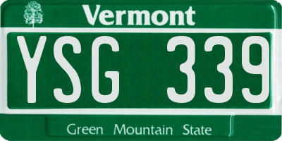 VT license plate YSG339