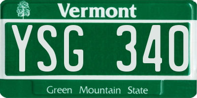 VT license plate YSG340