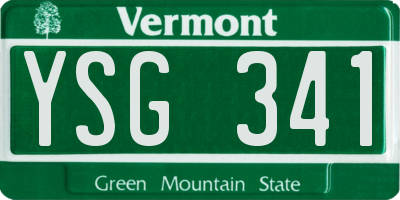 VT license plate YSG341