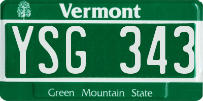 VT license plate YSG343