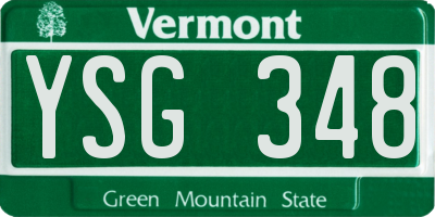 VT license plate YSG348