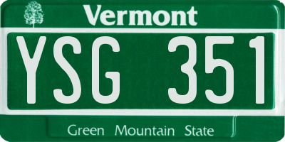 VT license plate YSG351