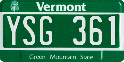 VT license plate YSG361