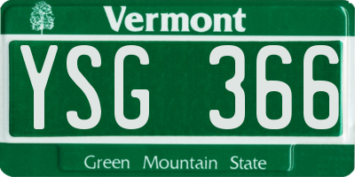 VT license plate YSG366