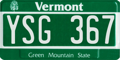 VT license plate YSG367