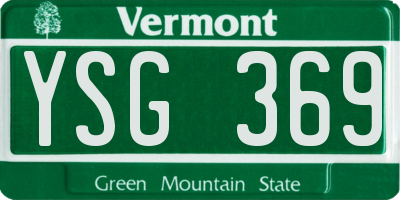 VT license plate YSG369