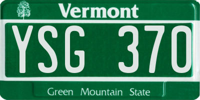 VT license plate YSG370