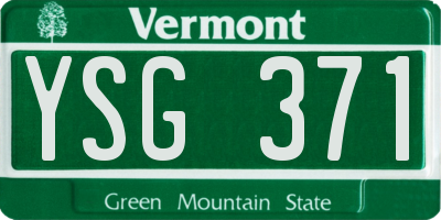VT license plate YSG371