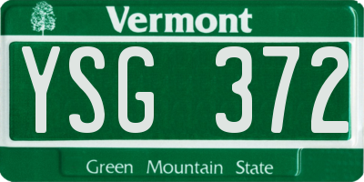 VT license plate YSG372
