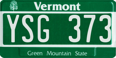 VT license plate YSG373