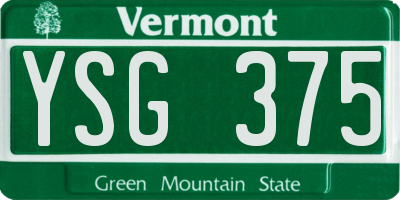 VT license plate YSG375