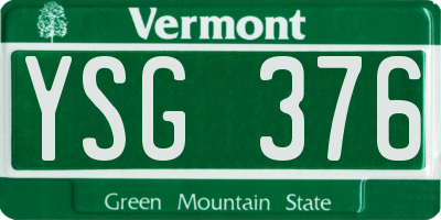 VT license plate YSG376