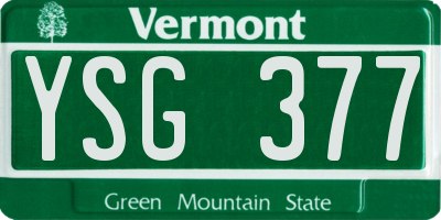 VT license plate YSG377