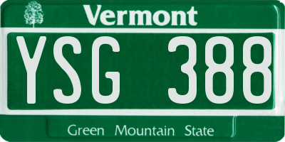 VT license plate YSG388