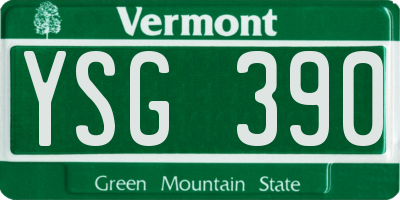 VT license plate YSG390