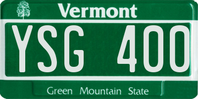 VT license plate YSG400