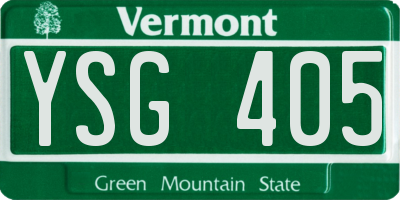 VT license plate YSG405
