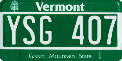 VT license plate YSG407