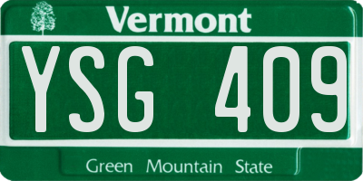 VT license plate YSG409