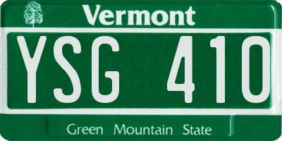 VT license plate YSG410